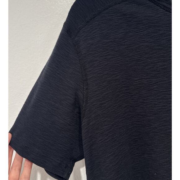 Wings + Horns Henley Shirt Mens Black Short Sleeve Cotton Tee Size Large Classic - Picture 3 of 8